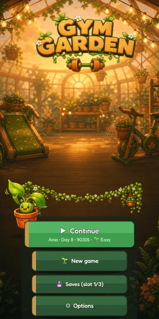 Gym Garden main menu