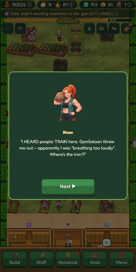 Story scene with a campaign character