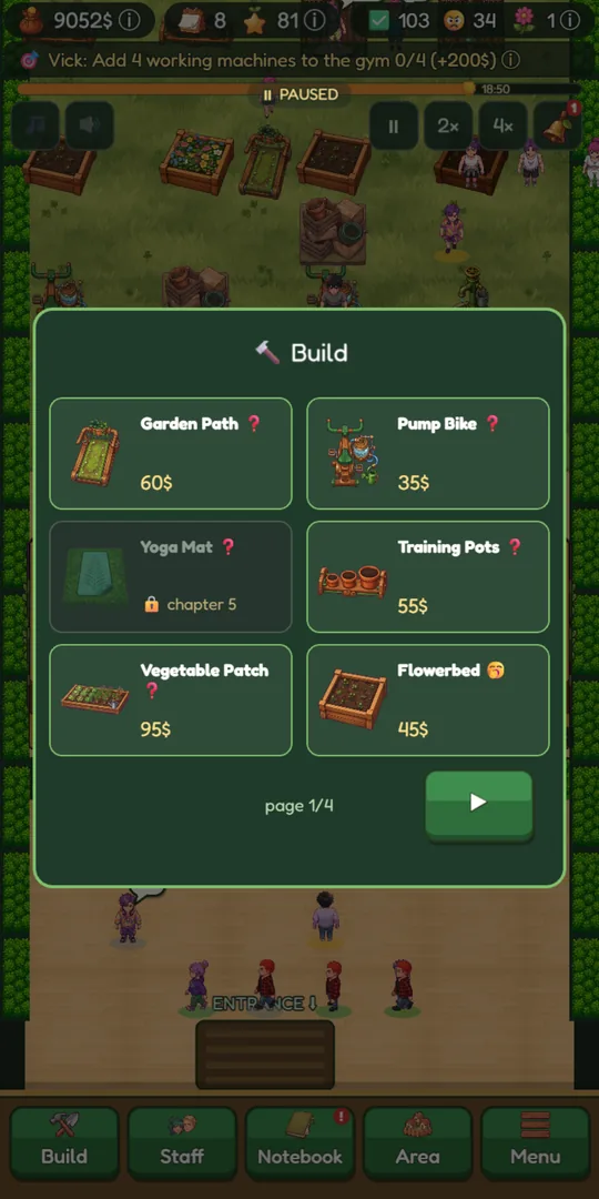 Shop with garden equipment